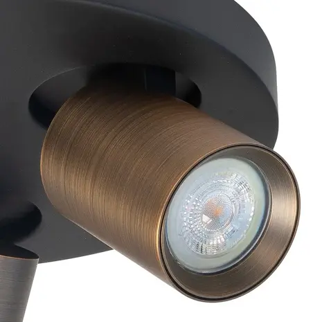 Highlight Spot Oliver 3-Licht rund bronze schwarz Highlight Spot Oliver 3-Licht rund bronze schwarz