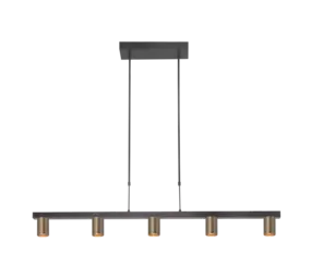 Highlight Hängeleuchte Perugia 5 Licht L 120 cm Bronze Schwarz Highlight Hängeleuchte Perugia 5 Licht L 120 cm Bronze Schwarz