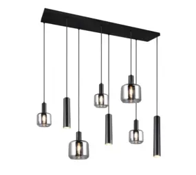 Trio Leuchten Hängeleuchte Mataro 8 Licht L 118 cm schwarz Trio Leuchten Hängeleuchte Mataro 8 Licht L 118 cm schwarz