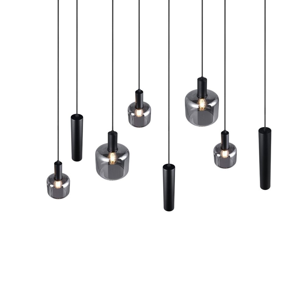 Trio Leuchten Hängeleuchte Mataro 8 Licht L 118 cm schwarz Trio Leuchten Hängeleuchte Mataro 8 Licht L 118 cm schwarz