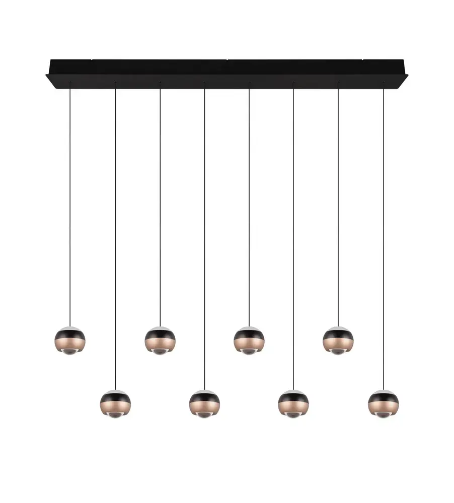 TRIO Select Hängeleuchte Orbit 8 Licht L 150 cm Bronze Schwarz TRIO Select Hängeleuchte Orbit 8 Licht L 150 cm Bronze Schwarz