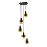 Freelight Hängeleuchte Chiasso 5 Licht Ø 40 cm Schwarz Gold Freelight Hängeleuchte Chiasso 5 Licht Ø 40 cm Schwarz Gold