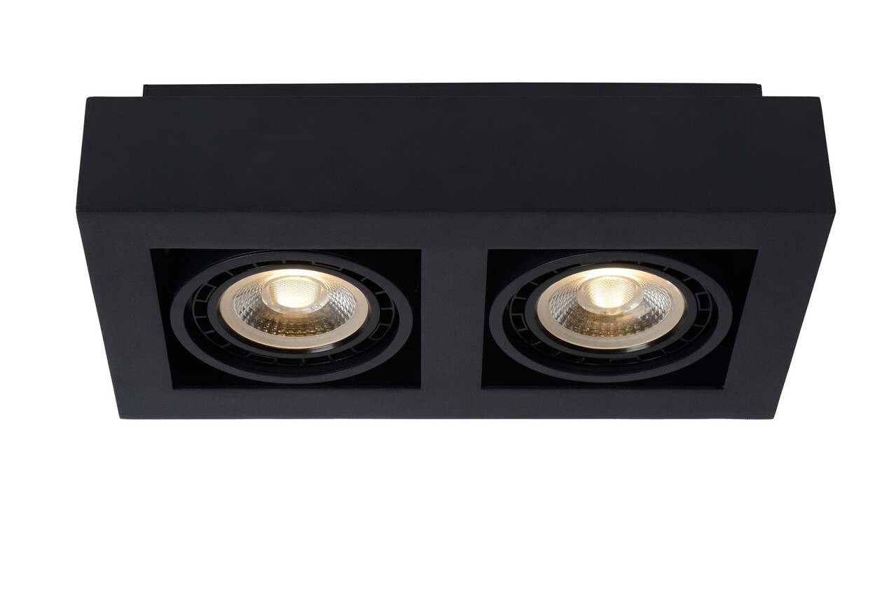 Lucide ZEFIX - Deckenstrahler - LED Dim to warm - GU10 (ES111) - 2x12W 2200K/3000K - Schwarz Lucide ZEFIX - Deckenstrahler - LED Dim to warm - GU10 (ES111) - 2x12W 2200K/3000K - Schwarz