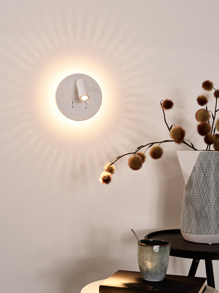 Lucide BENTJER - Bettleuchte / Wandleuchte - Ø 14 cm - LED - 3000K - Weiß Lucide BENTJER - Bettleuchte / Wandleuchte - Ø 14 cm - LED - 3000K - Weiß