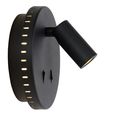 Lucide BENTJER - Bettleuchte / Wandleuchte - Ø 14 cm - LED - 3000K - Schwarz