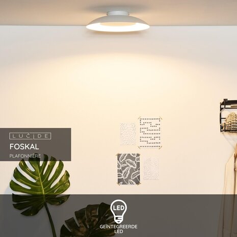Lucide FOSKAL - Deckenleuchte - Ø 34,5 cm - LED - 1x12W 2700K - Weiß Lucide FOSKAL - Deckenleuchte - Ø 34,5 cm - LED - 1x12W 2700K - Weiß