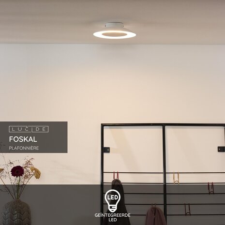 Lucide FOSKAL - Deckenleuchte - Ø 21,5 cm - LED - 1x6W 2700K - Weiß Lucide FOSKAL - Deckenleuchte - Ø 21,5 cm - LED - 1x6W 2700K - Weiß