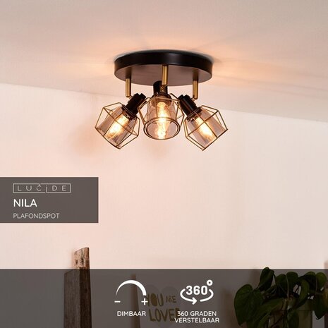 Lucide NILA - Deckenstrahler - Ø 36 cm - 3xE14 - Schwarz Lucide NILA - Deckenstrahler - Ø 36 cm - 3xE14 - Schwarz