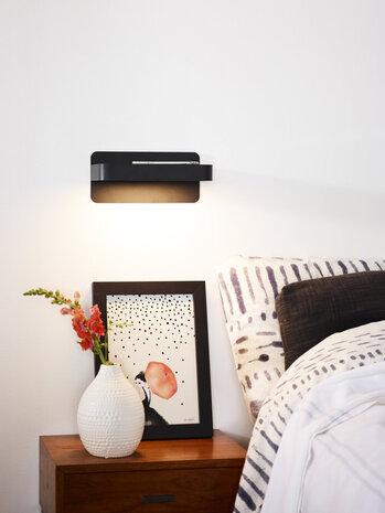 Lucide ATKIN - Bettleuchte / Wandleuchte - LED - 1x6W 3000K - Mit USB-Ladestation - Schwarz Lucide ATKIN - Bettleuchte / Wandleuchte - LED - 1x6W 3000K - Mit USB-Ladestation - Schwarz