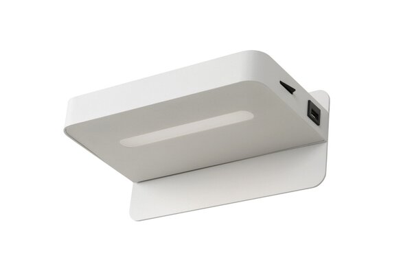 Lucide ATKIN - Nachttischlampe / Wandleuchte - LED - 1x6W 3000K - Mit USB-Ladestation - Weiß Lucide ATKIN - Nachttischlampe / Wandleuchte - LED - 1x6W 3000K - Mit USB-Ladestation - Weiß