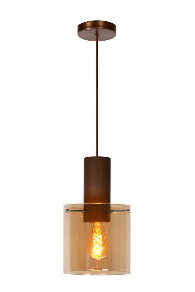Lucide TOLEDO - Hängeleuchte - Ø 20 cm - 1xE27 - Bernstein Lucide TOLEDO - Hängeleuchte - Ø 20 cm - 1xE27 - Bernstein