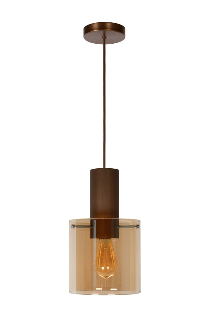 Lucide TOLEDO - Hängeleuchte - Ø 20 cm - 1xE27 - Bernstein Lucide TOLEDO - Hängeleuchte - Ø 20 cm - 1xE27 - Bernstein