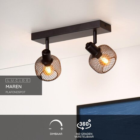 Lucide MAREN - Deckenstrahler - 2xE14 - Schwarz Lucide MAREN - Deckenstrahler - 2xE14 - Schwarz