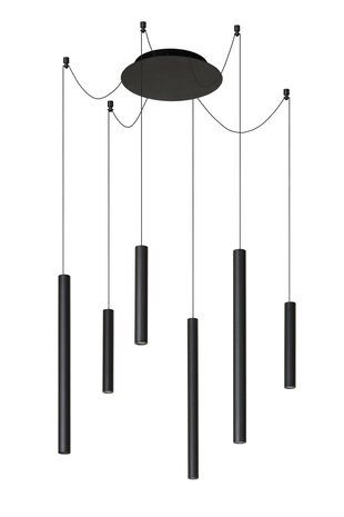 Lucide LORENZ - Hängeleuchte - Ø 120 cm - LED Dimb. - 6x4W 3000K - Schwarz Lucide LORENZ - Hängeleuchte - Ø 120 cm - LED Dimb. - 6x4W 3000K - Schwarz