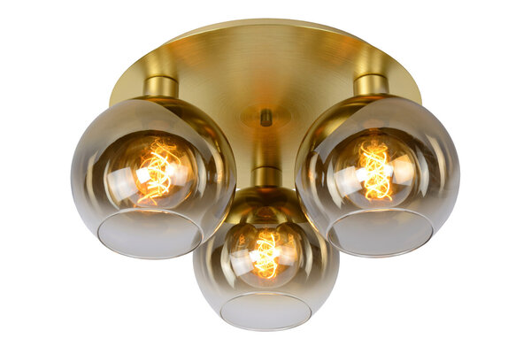 Lucide MARIUS - Deckenleuchte - 3xE27 - Matt Gold / Messing Lucide MARIUS - Deckenleuchte - 3xE27 - Matt Gold / Messing