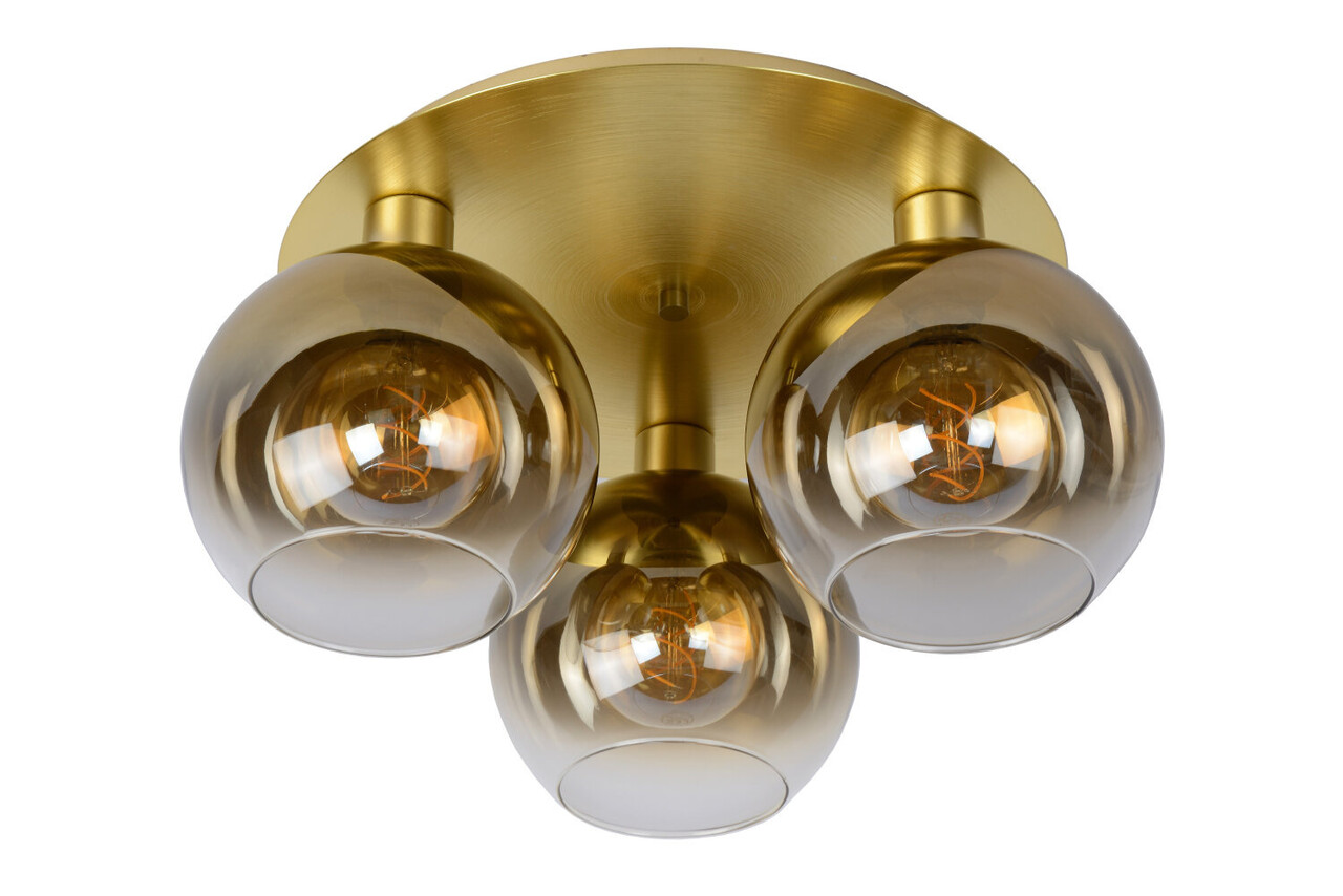 Lucide MARIUS - Deckenleuchte - 3xE27 - Matt Gold / Messing Lucide MARIUS - Deckenleuchte - 3xE27 - Matt Gold / Messing