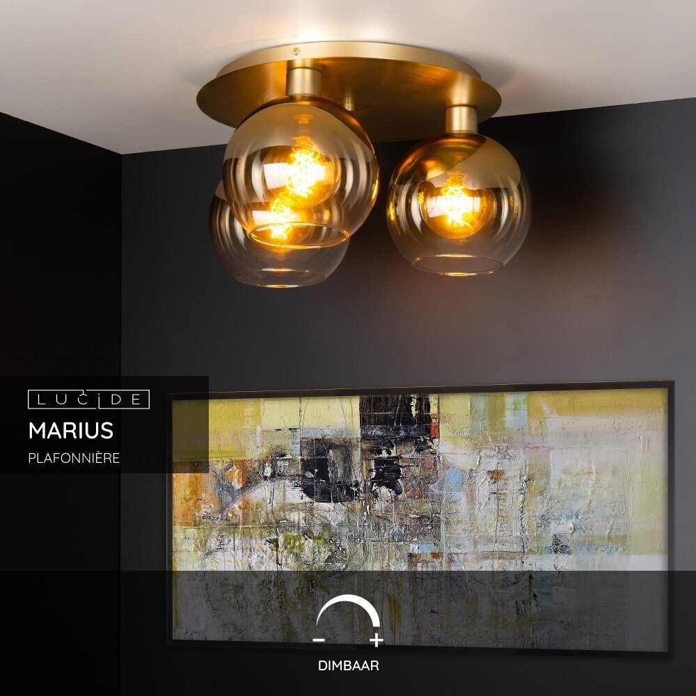 Lucide MARIUS - Deckenleuchte - 3xE27 - Matt Gold / Messing Lucide MARIUS - Deckenleuchte - 3xE27 - Matt Gold / Messing