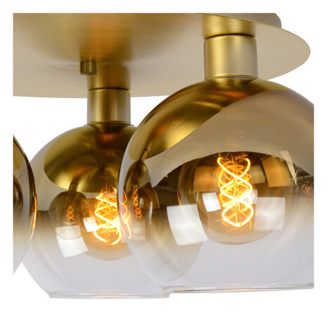Lucide MARIUS - Deckenleuchte - 3xE27 - Matt Gold / Messing Lucide MARIUS - Deckenleuchte - 3xE27 - Matt Gold / Messing