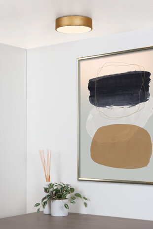 Lucide UNAR - Deckenleuchte - Ø 20 cm - LED 3 StepDim - 1x12W 2700K - Mattes Gold / Messing Lucide UNAR - Deckenleuchte - Ø 20 cm - LED 3 StepDim - 1x12W 2700K - Mattes Gold / Messing