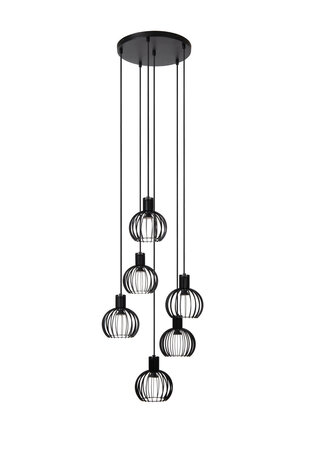 Lucide MIKAELA - Hängeleuchte - Ø 35 cm - 6xE14 - Schwarz