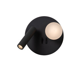 Lucide MATIZ - Nachttischlampe / Wandlampe - Ø 16,5 cm - LED - 3000K - Mit USB-Ladestation - Schwarz Lucide MATIZ - Nachttischlampe / Wandlampe - Ø 16,5 cm - LED - 3000K - Mit USB-Ladestation - Schwarz