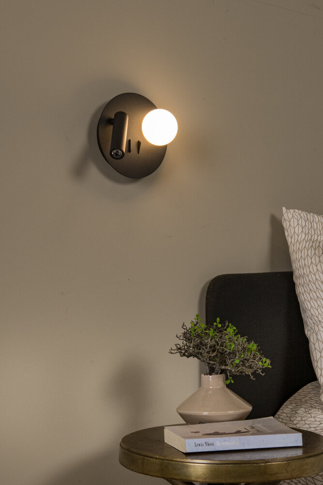 Lucide MATIZ - Nachttischlampe / Wandlampe - Ø 16,5 cm - LED - 3000K - Mit USB-Ladestation - Schwarz Lucide MATIZ - Nachttischlampe / Wandlampe - Ø 16,5 cm - LED - 3000K - Mit USB-Ladestation - Schwarz