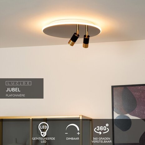 Lucide JUBEL - Deckenleuchte - Ø 40 cm - LED - CCT - 2700K - Schwarz Chrom Lucide JUBEL - Deckenleuchte - Ø 40 cm - LED - CCT - 2700K - Schwarz Chrom