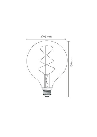 Lucide G95 - Glühlampe - Ø 9,5 cm - LED Dimb. - E27 - 1x4,9W 2200K - Bernstein