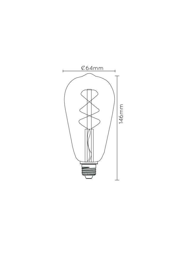 Lucide ST64 - Glühbirne - Ø 6,4 cm - LED Dimb. - E27 - 1x4,9W 2200K - Bernstein Lucide ST64 - Glühbirne - Ø 6,4 cm - LED Dimb. - E27 - 1x4,9W 2200K - Bernstein