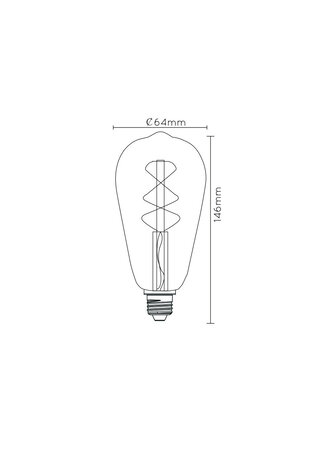 Lucide ST64 - Glühbirne - Ø 6,4 cm - LED Dimb. - E27 - 1x4,9W 2200K - Bernstein Lucide ST64 - Glühbirne - Ø 6,4 cm - LED Dimb. - E27 - 1x4,9W 2200K - Bernstein