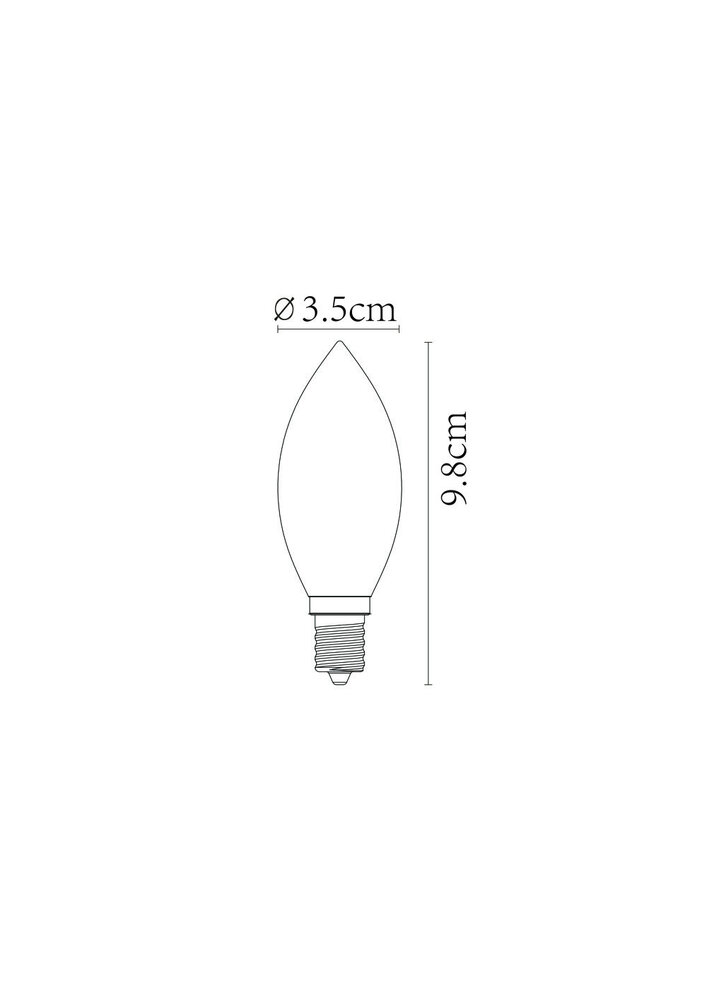 Lucide C35 - Glühlampe - Ø 3,5 cm - LED Dimb. - E14 - 1x3W 2200K - Bernstein Lucide C35 - Glühlampe - Ø 3,5 cm - LED Dimb. - E14 - 1x3W 2200K - Bernstein