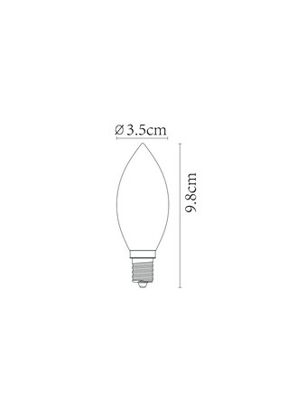 Lucide C35 - Glühlampe - Ø 3,5 cm - LED Dimb. - E14 - 1x3W 2200K - Bernstein Lucide C35 - Glühlampe - Ø 3,5 cm - LED Dimb. - E14 - 1x3W 2200K - Bernstein