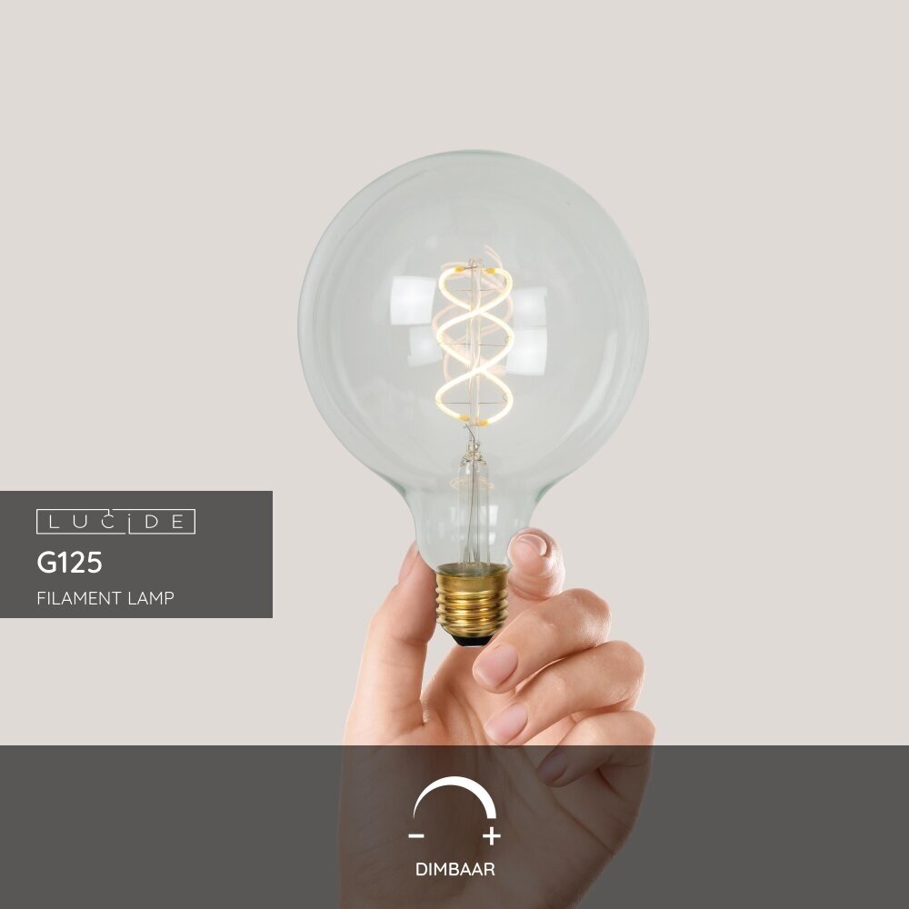 Lucide G125 - Glühlampe - Ø 12,5 cm - LED Dimb. - E27 - 1x4,9W 2700K - Transparent Lucide G125 - Glühlampe - Ø 12,5 cm - LED Dimb. - E27 - 1x4,9W 2700K - Transparent
