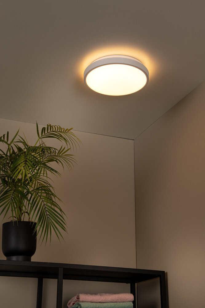 Lucide DASHER - Deckenleuchte Bad - Ø 29,3 cm - LED - 1x12W 2700K - IP44 - Bewegungs- & Tag/Nachtsensor - Weiß Lucide DASHER - Deckenleuchte Bad - Ø 29,3 cm - LED - 1x12W 2700K - IP44 - Bewegungs- & Tag/Nachtsensor - Weiß