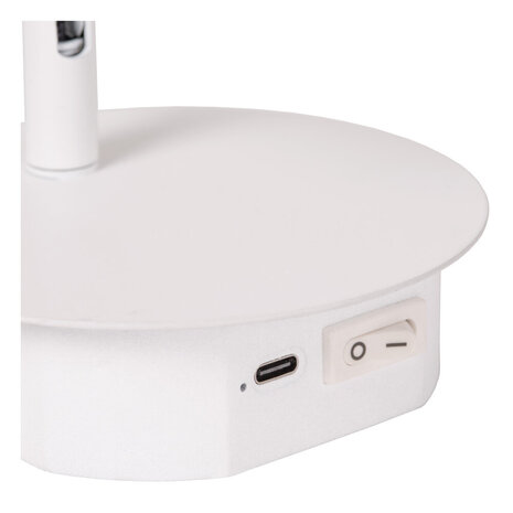 Lucide JOLIJN - Wiederaufladbare Bettleuchte/Wandleuchte - Batterie/Batterie - Ø 10,2 cm - LED - 1x2W 3000K - Magnetisch - Weiß Lucide JOLIJN - Wiederaufladbare Bettleuchte/Wandleuchte - Batterie/Batterie - Ø 10,2 cm - LED - 1x2W 3000K - Magnetisch - Weiß