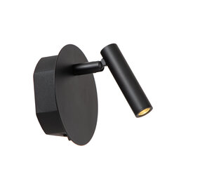 Lucide JOLIJN - Wiederaufladbare Bettleuchte / Wandleuchte - Batterie / Akku - Ø 10,2 cm - LED - 1x2W 3000K - Magnetisch - Schwarz