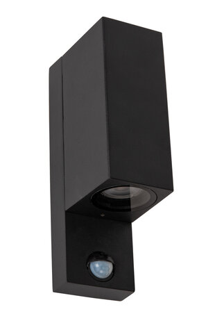 Lucide ZARO IR - Wandstrahler / Wandleuchte Innen/Außen - 2xGU10 - IP65 - Bewegungs- & Tag/Nachtsensor (schaltbar) - Schwarz Lucide ZARO IR - Wandstrahler / Wandleuchte Innen/Außen - 2xGU10 - IP65 - Bewegungs- & Tag/Nachtsensor (schaltbar) - Schwarz