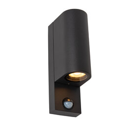 Lucide ZARO IR - Wandstrahler / Wandleuchte Innen/Außen - 2xGU10 - IP65 - Bewegungs- & Tag/Nachtsensor (schaltbar) - Schwarz Lucide ZARO IR - Wandstrahler / Wandleuchte Innen/Außen - 2xGU10 - IP65 - Bewegungs- & Tag/Nachtsensor (schaltbar) - Schwarz