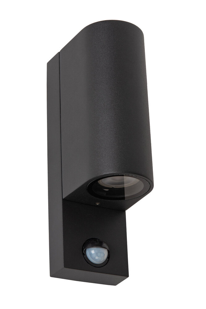 Lucide ZARO IR - Wandstrahler / Wandleuchte Innen/Außen - 2xGU10 - IP65 - Bewegungs- & Tag/Nachtsensor (schaltbar) - Schwarz Lucide ZARO IR - Wandstrahler / Wandleuchte Innen/Außen - 2xGU10 - IP65 - Bewegungs- & Tag/Nachtsensor (schaltbar) - Schwarz