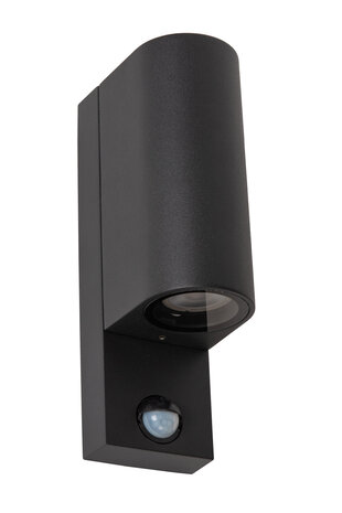 Lucide ZARO IR - Wandstrahler / Wandleuchte Innen/Außen - 2xGU10 - IP65 - Bewegungs- & Tag/Nachtsensor (schaltbar) - Schwarz Lucide ZARO IR - Wandstrahler / Wandleuchte Innen/Außen - 2xGU10 - IP65 - Bewegungs- & Tag/Nachtsensor (schaltbar) - Schwarz