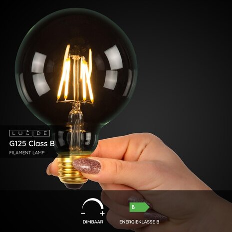 Lucide G125 Klasse B - Glühlampe - Ø 12,5 cm - LED Dimb. - E27 - 1x7W 2700K - Transparent Lucide G125 Klasse B - Glühlampe - Ø 12,5 cm - LED Dimb. - E27 - 1x7W 2700K - Transparent