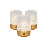Lucide LILY - Wiederaufladbare Tischleuchte - Batterie / Akku - Ø 8 cm - LED Dim to warm - 1x3W 2700K/3000K - Mattes Gold / Messing - Set von 3 Lucide LILY - Wiederaufladbare Tischleuchte - Batterie / Akku - Ø 8 cm - LED Dim to warm - 1x3W 2700K/3000K - Mattes Gold / Messing - Set von 3