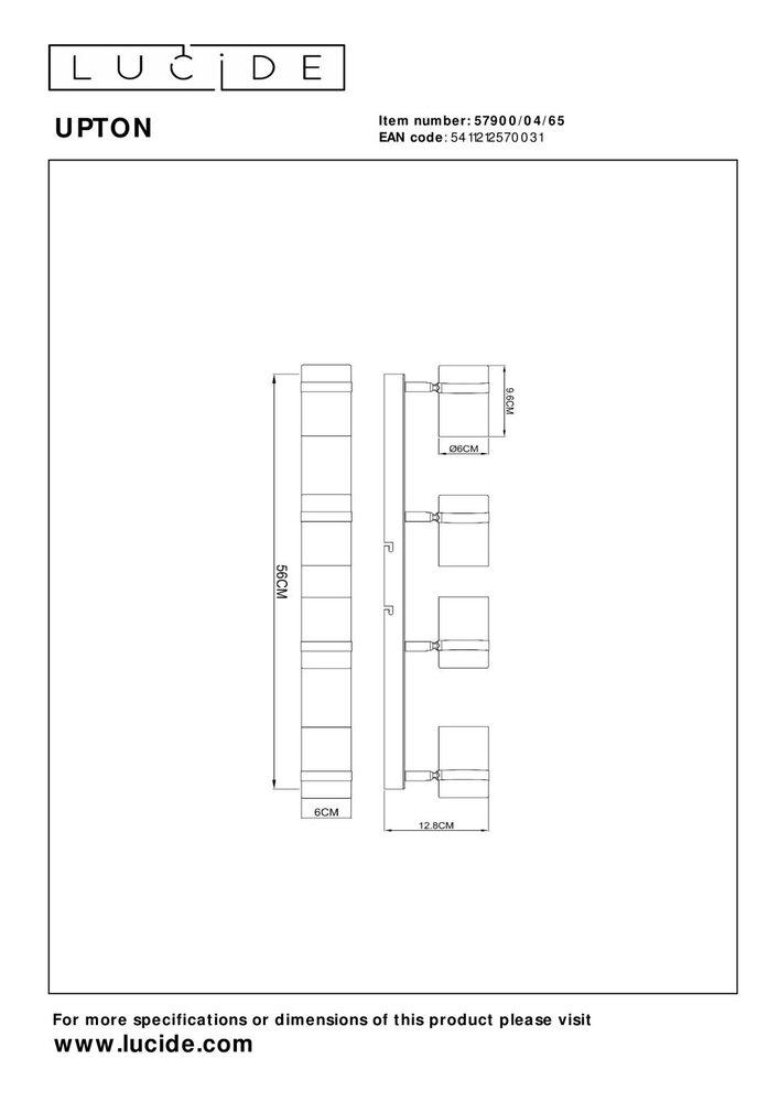 Lucide UPTON - Deckenstrahler - 4xGU10 - Fumé Lucide UPTON - Deckenstrahler - 4xGU10 - Fumé