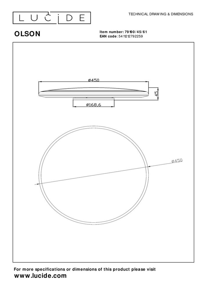 Lucide OLSON - Deckenleuchte Bad - Ø 45 cm - LED - CCT - 1x45W 3000K/6500K - IP44 - Opal Lucide OLSON - Deckenleuchte Bad - Ø 45 cm - LED - CCT - 1x45W 3000K/6500K - IP44 - Opal
