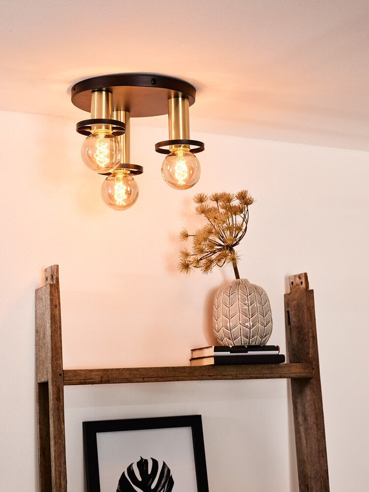 Lucide ANAKA - Deckenleuchte - Ø 30 cm - 3xE27 - Schwarz