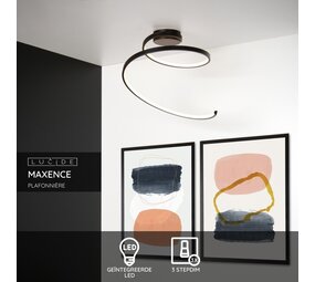 Lucide MAXENCE - Deckenleuchte - Ø 46 cm - LED 3 StepDim - 1x24W 3000K - Schwarz Lucide MAXENCE - Deckenleuchte - Ø 46 cm - LED 3 StepDim - 1x24W 3000K - Schwarz