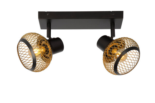 Lucide LUCAS - Deckenstrahler - 2xE14 - Matt Gold / Messing Lucide LUCAS - Deckenstrahler - 2xE14 - Matt Gold / Messing