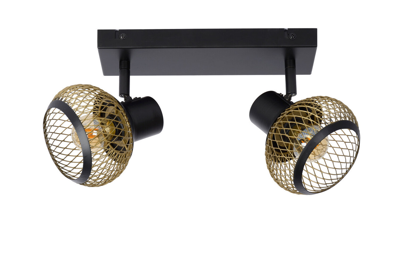 Lucide LUCAS - Deckenstrahler - 2xE14 - Matt Gold / Messing Lucide LUCAS - Deckenstrahler - 2xE14 - Matt Gold / Messing