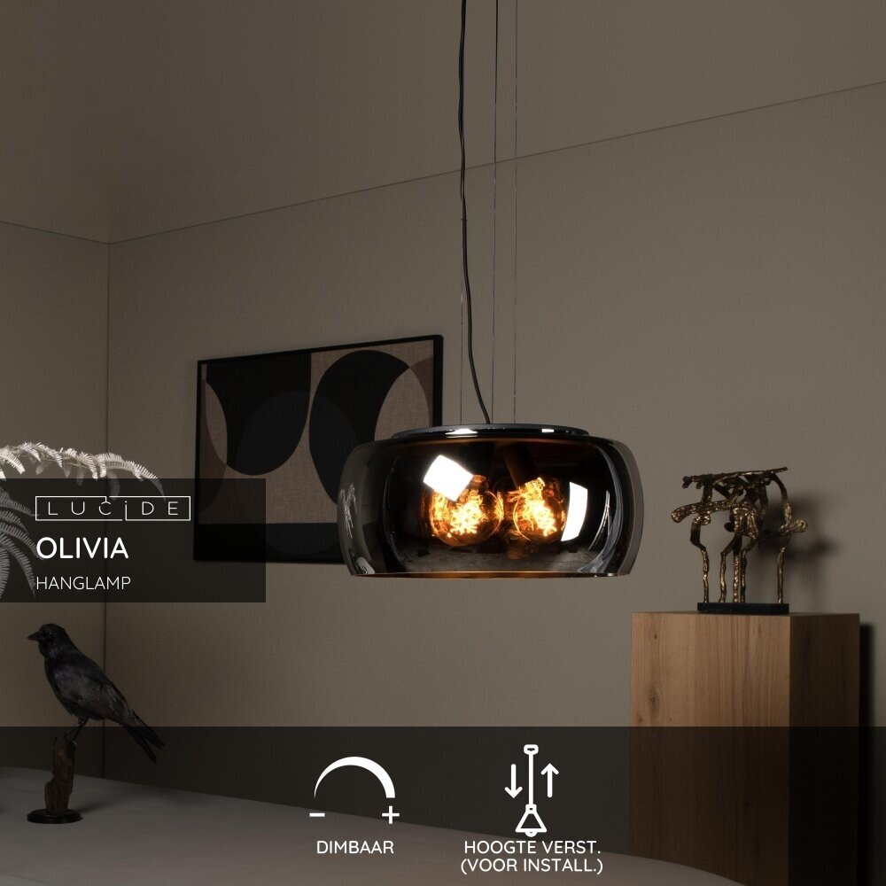 Lucide OLIVIA - Hängeleuchte - Ø 50 cm - 3xE27 - Fumé Lucide OLIVIA - Hängeleuchte - Ø 50 cm - 3xE27 - Fumé