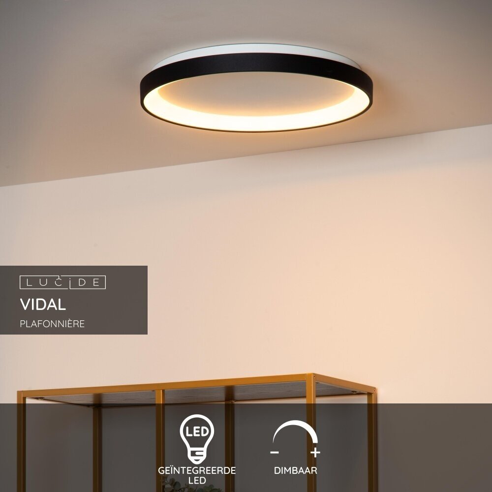 Lucide VIDAL - Deckenleuchte - Ø 48 cm - LED Dimb. - 1x38W 2700K - Schwarz Lucide VIDAL - Deckenleuchte - Ø 48 cm - LED Dimb. - 1x38W 2700K - Schwarz